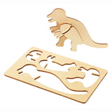 Le colorazioni preparano e decorano il tuo puzzle dinosauro in legno, set di 4