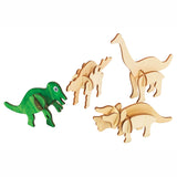 Le colorazioni preparano e decorano il tuo puzzle dinosauro in legno, set di 4