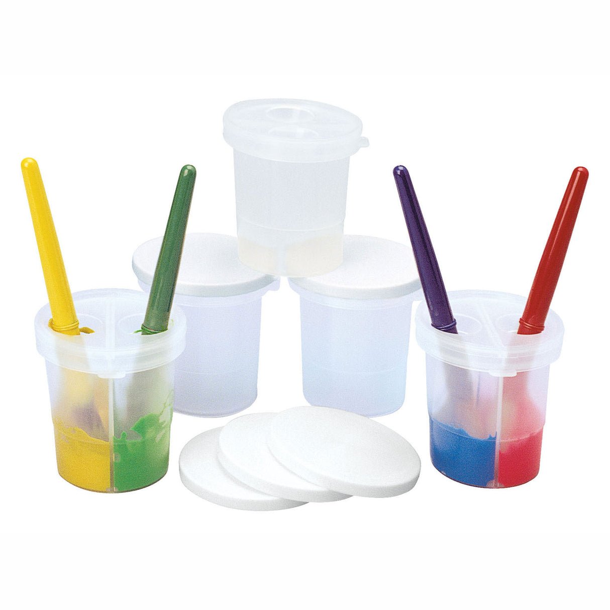 Colorations - tasse de peinture avec couvercle et 2 sections de distribution, ensemble de 5