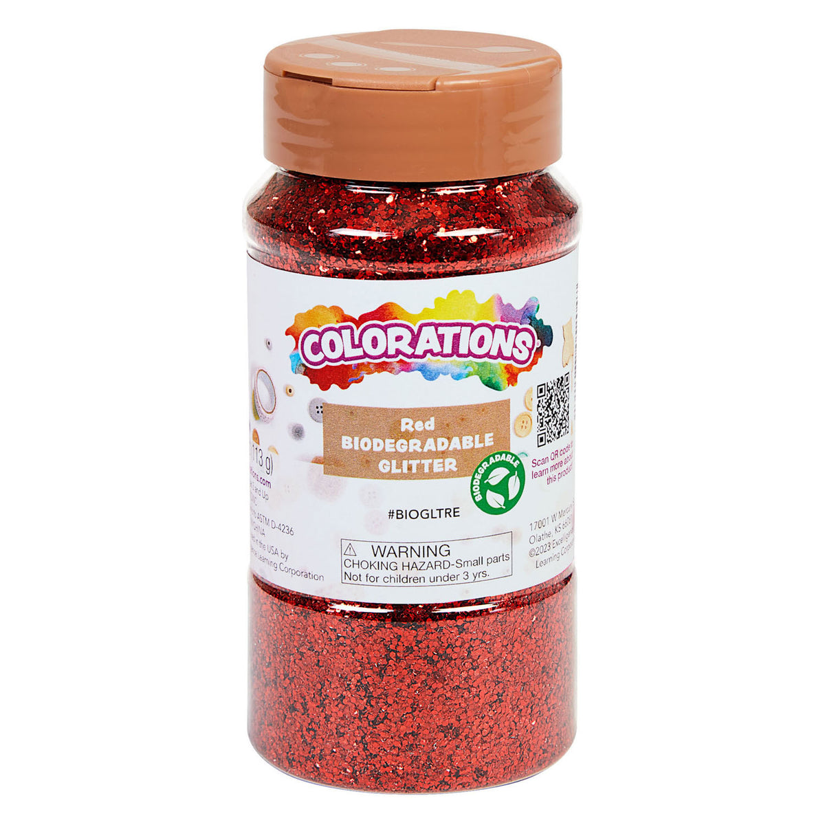 Colorations - biologische afbreekbare glitter - rood, 113 gram