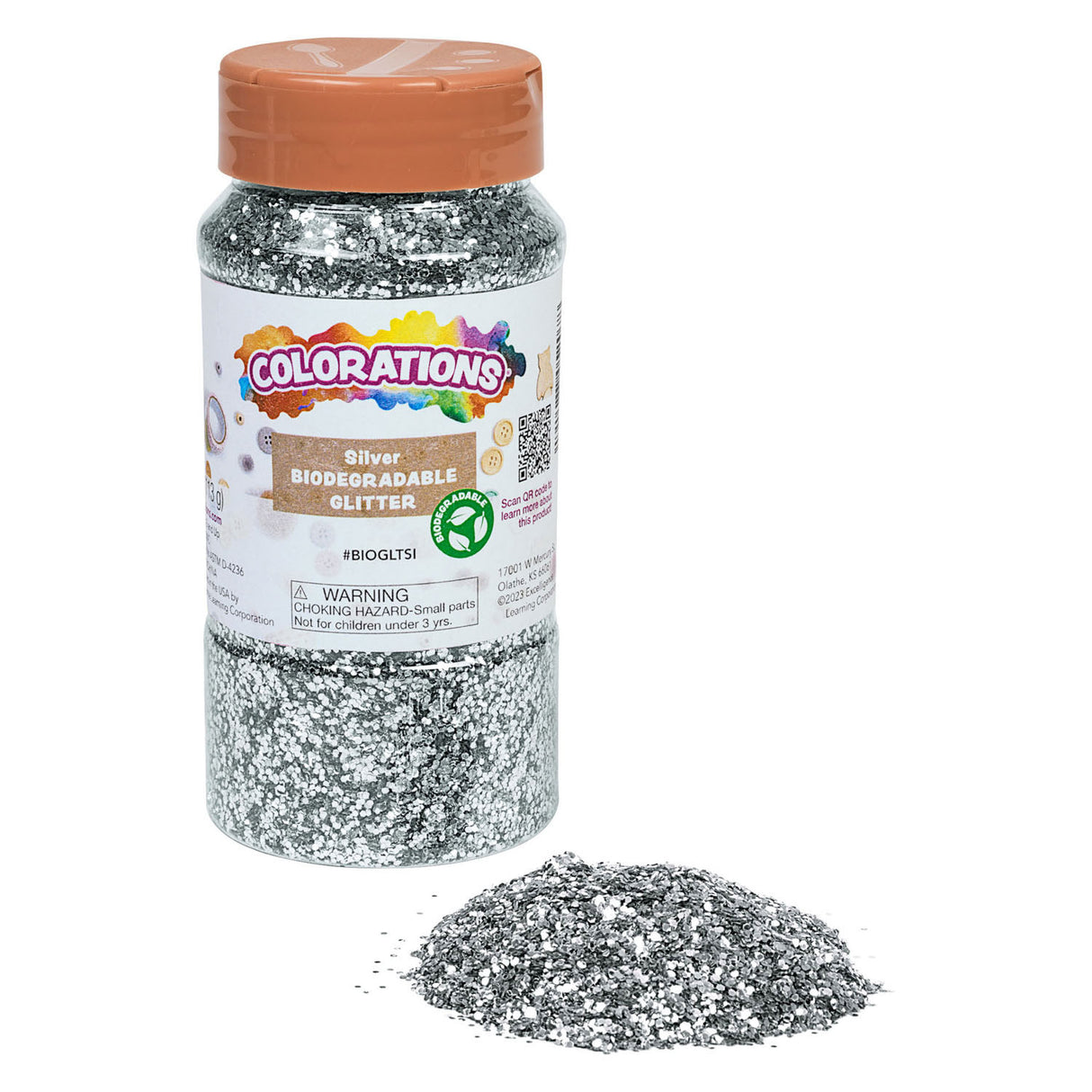 Colorations organic degradable glitter silver, 113 grams