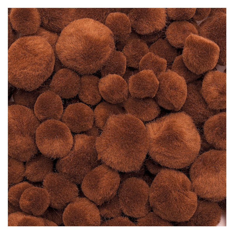 Colorations pom poms bruin, 100st.