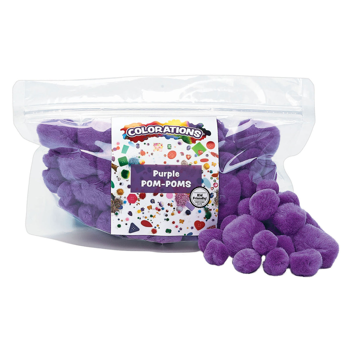 Colorations pom poms paars, 100st.