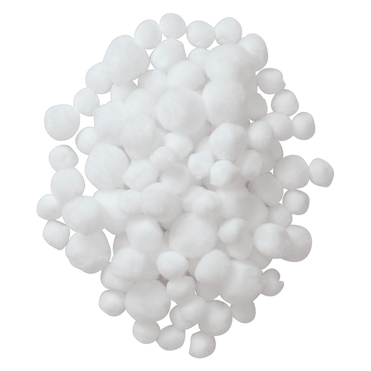 Colorations pompons wit knutselmateriaal 100 stuks - creatieve hobby.