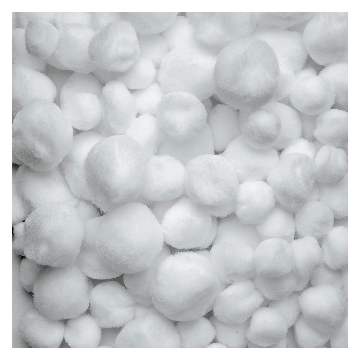 Colorations pompons wit knutselmateriaal 100 stuks - creatieve hobby.