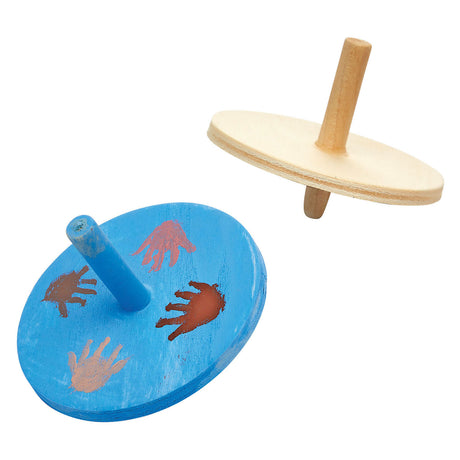 Colorations houten tollen set - 24 stuks creatief speelgoed voor kinderen.
