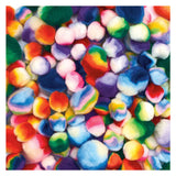 Colorations - regenboog gestreepte pom poms, 180st.