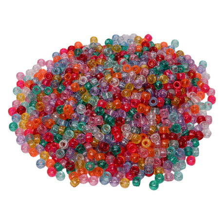Colorations - pony kralen glitter 6x9 mm, 1000st.