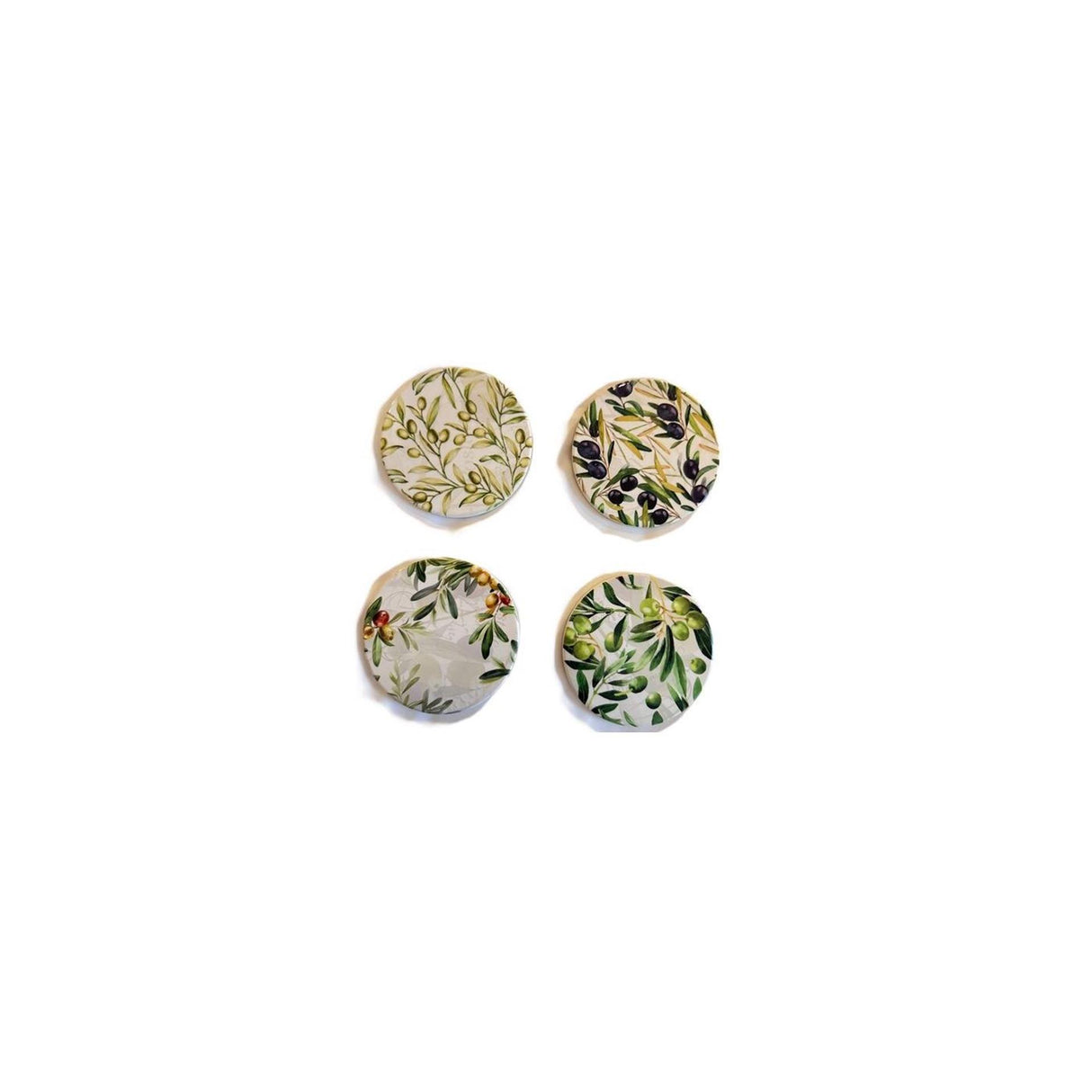 Onderzetters olijven ã˜10,3cm set a 4 stuks in doosje