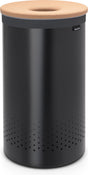 Brabantia wasmand - met deksel - 60 l - matt black kurken deksel