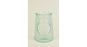 Vaas mandala helder recycleglas d10 h13cm