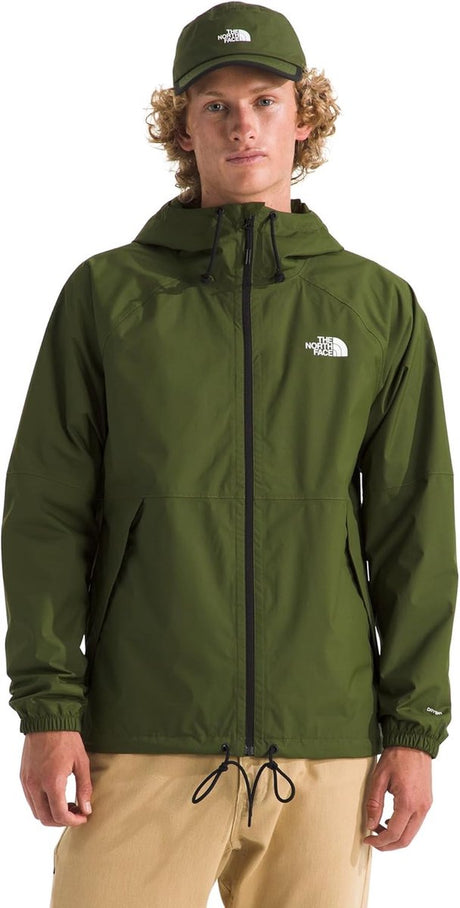 The north face m antora rain hoodie heren outdoorjas - woodland groen l