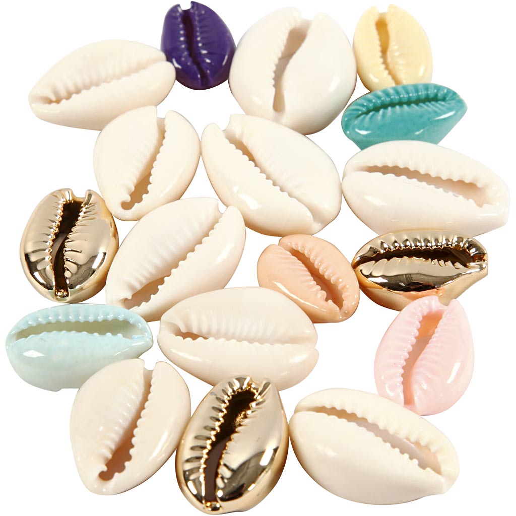 Creativ company schelpen kralen 20 mm pastel 75 stuks
