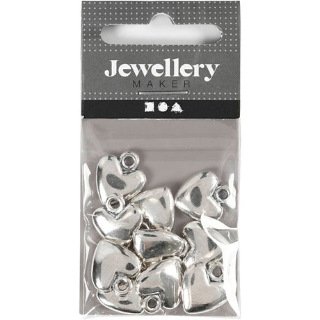 Creativ company https: www.cchobby.nl hartvormige-hanger-afm-13x15-mm-verzilverd-10-stuk-1-doos