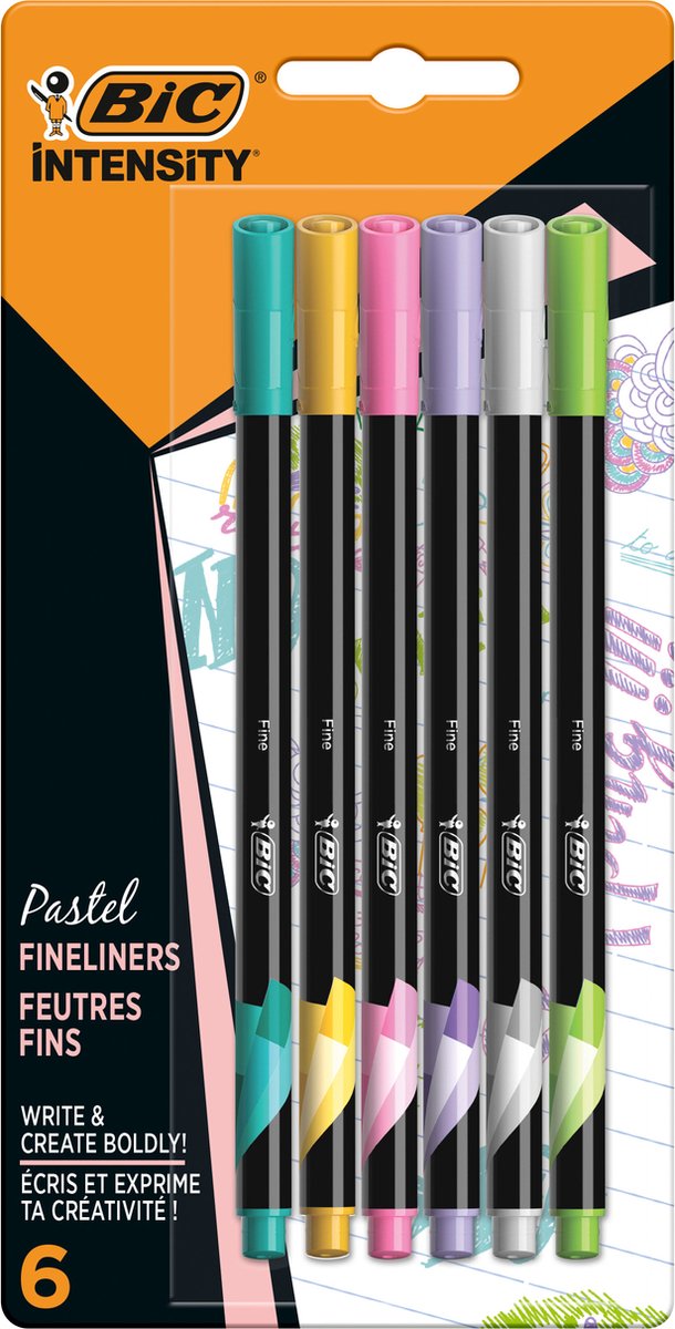 Bic intensity fineliners pastel, 6st.