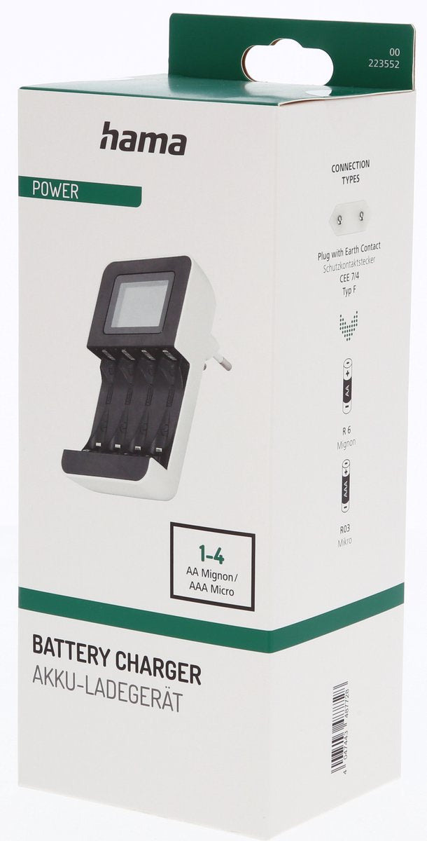 Hama accu-oplader voor 1 tot 4 nimh aa- of aaa-accu's