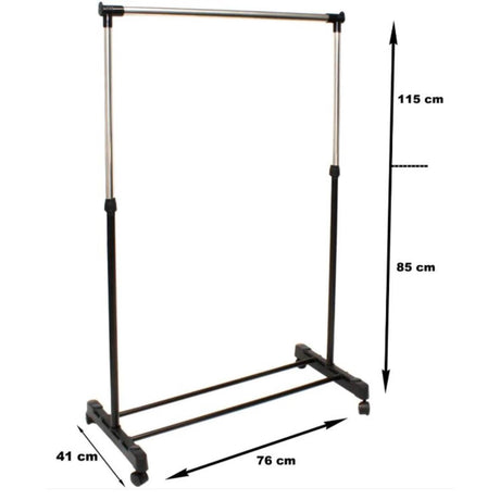 Kledingrek enkel verstelbaar 76x41x85-115cm