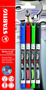 Stabilo write-4-all fijn (0,7mm) permanente marker - 4dlg.