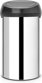 Brabantia touch bin prullenbak - 60 liter - brilliant steel matt black deksel