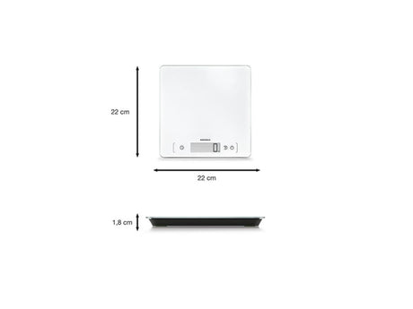 Soehnle keukenweegschaal page comfort 400 - digitaal - extra groot weegvlak - 1 gram nauwkeurig - tot 10 kg - wit