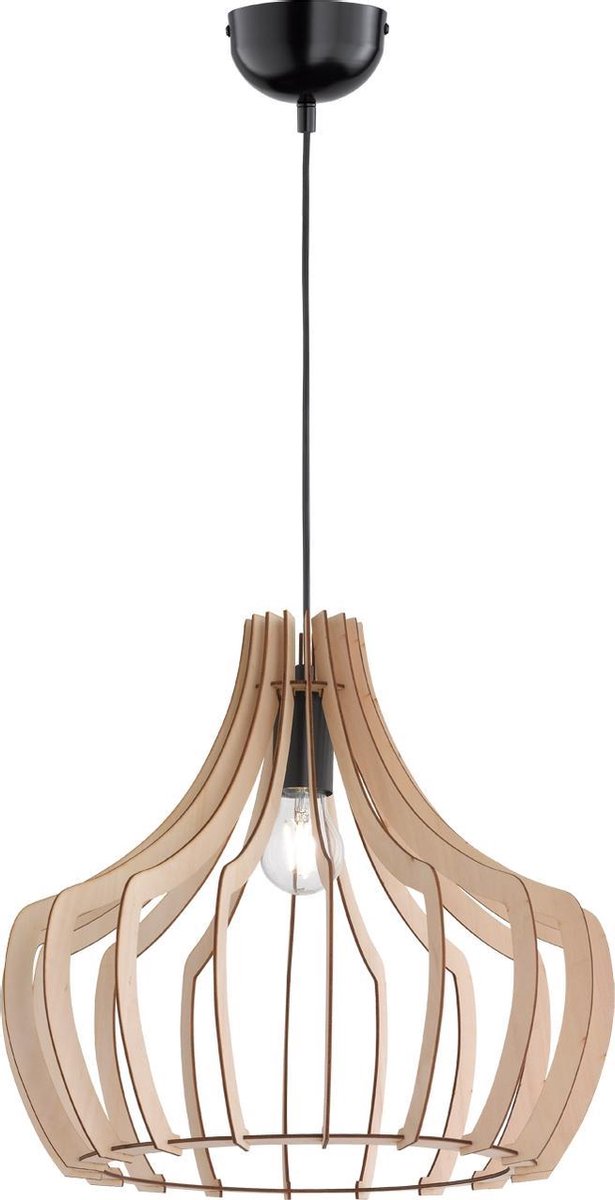 Rl live your light reality wood - hanglamp - houtkleur - e27 - binnenverlichting