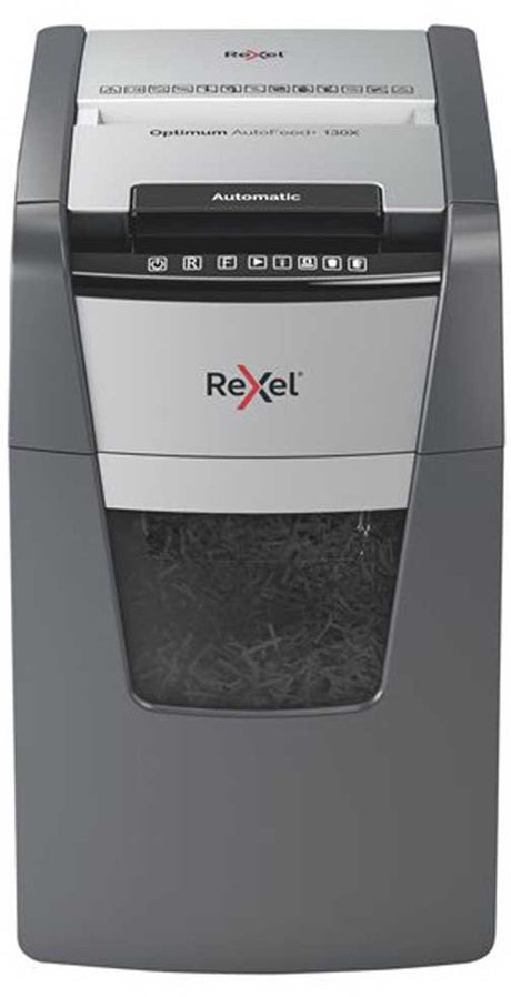 Rexel optimum autofeed+ 130x papierversnipperaar - p4 snippers - automatische invoer tot 130 vel - 44l - zwart