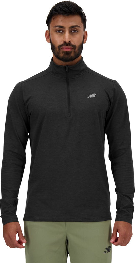 New balance space dye 1 4 zip heren sporttrui - black