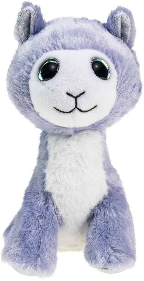 Lumo stars pluche knuffel lama lily 15cm met grote ogen.