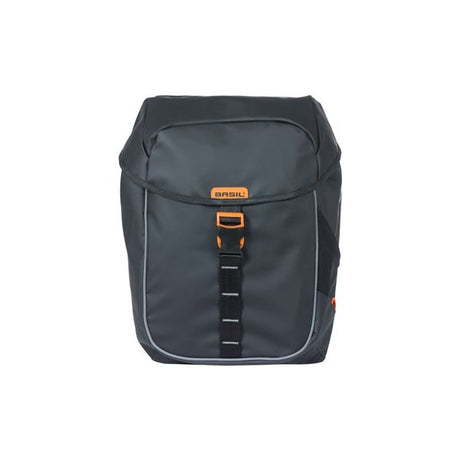 Basil Miles Tarpaulin - Dubbele fietstas, waterdicht, 34L, zwart oranje
