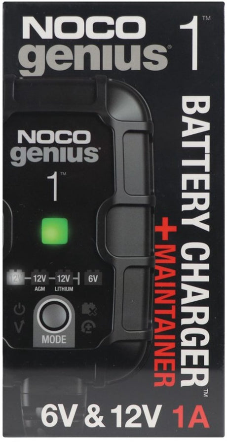 Noco genius 1eu acculader - 1-ampere – 6 12 volt – volautomatisch - laadt en onderhoudt - druppellader