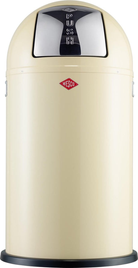 Wesco pushboy prullenbak | 50 liter | metaal - amandel | vuilnisbak - made in germany