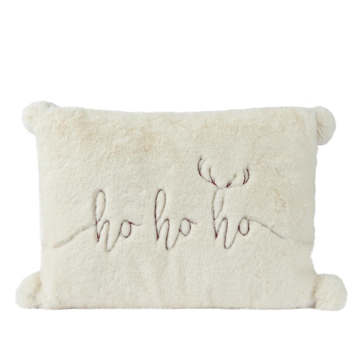 Decoris sierkussen met kerst print polyester wit 30x40cm