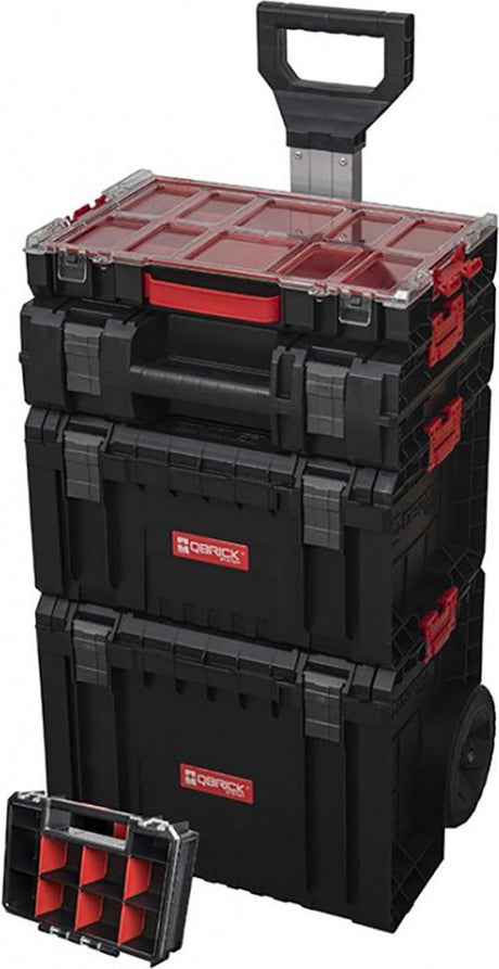 Qbrick system patrol pro serie - mobiele werkplaats - 5-in-1 systeem - opklapbaar handvat - grote wielen
