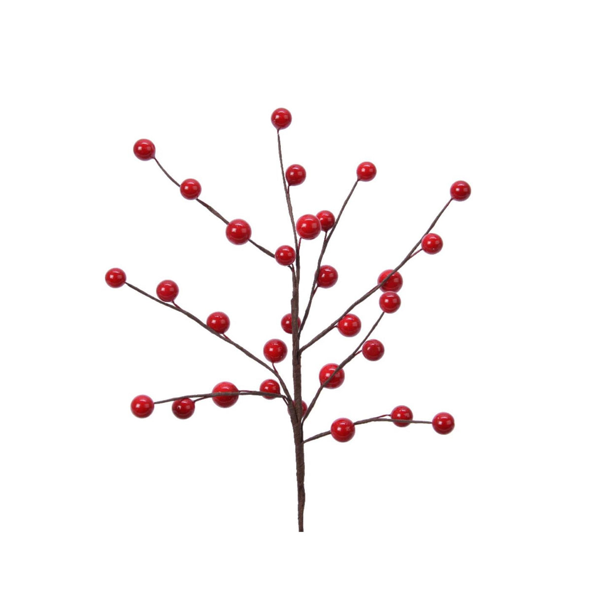 Decoris kunsttak met bessen rood 3x15x26cm