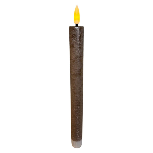 Mansion atmosphere led dinerkaars oplaadbaar ø2,2x22cm 2-delig metalic zand