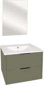 Differnz bolo badkamermeubelset 61x50x46cm fsc mfc board wit keramiek groen mat