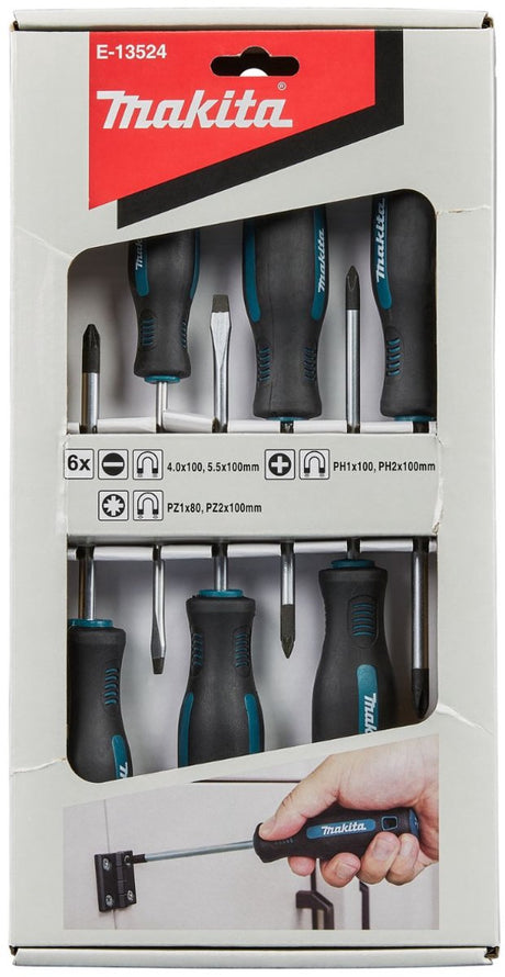 Makita 6-delig schroevendraaierset ph pz sl - e-13524