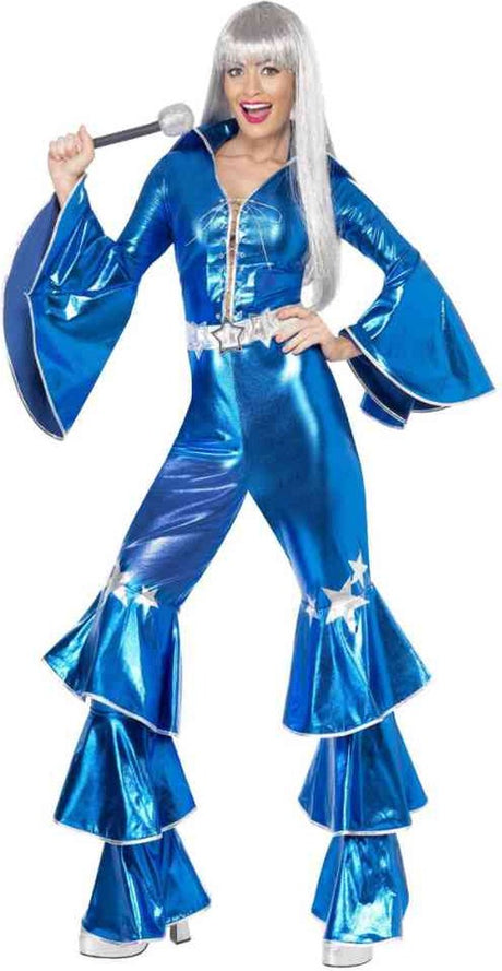 Vegaoo blauwe disco outfit voor vrouwen blauw | maat m ( 40 - 42 ) m