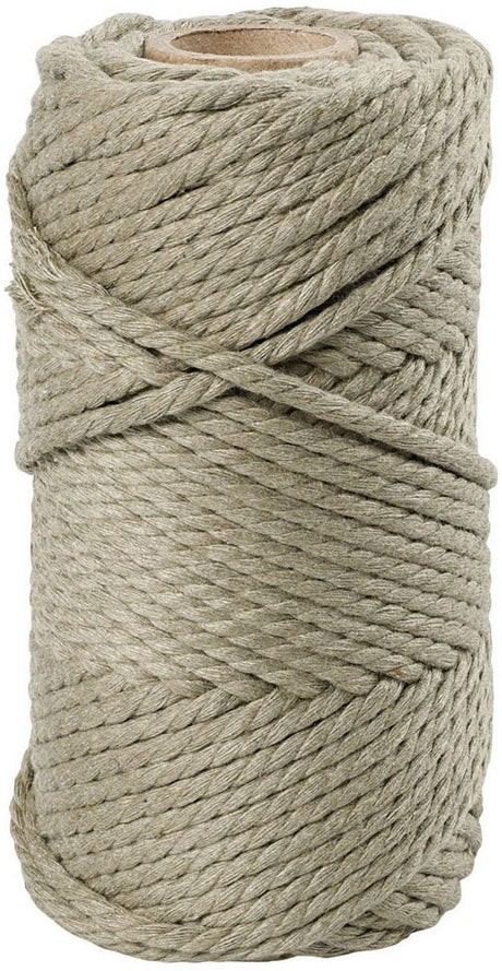 Creativ company macramé koord, l: 55 m, 4 mm, mosgroen, 330 gr, 1 rol
