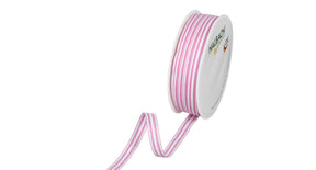 Rol strip linten 10mm 35mtr pink white