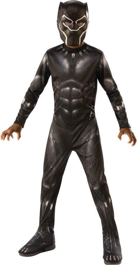 Rubies - black panther kostuum - black panther kostuum jongen - zwart - maat 104 - carnavalskleding - verkleedkleding 104