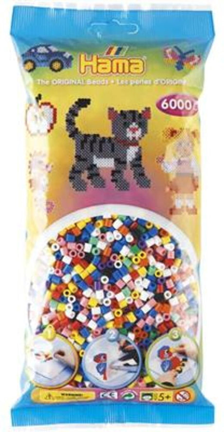 Hama strijkkralen mix 00 – grote zak met 6000 kralen