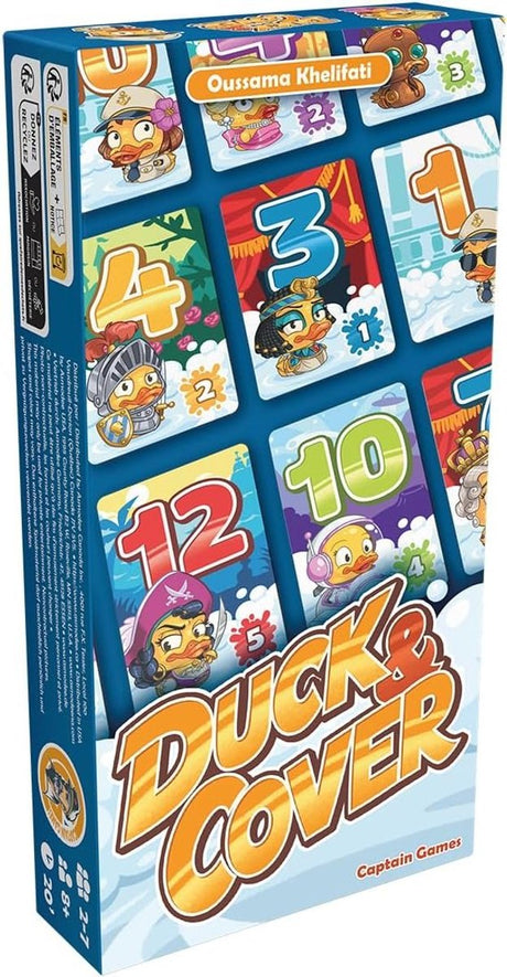 Capt'ain games duck cover - kaartspel - 2 tot 7 spelers - 8+ jaar - familiespel - gezelschapsspel - snel, eenvoudig en hilarisch kaartspel