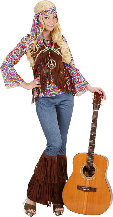 Vegaoo coole flower power kostuum voor dames - verkleedkleding - medium m