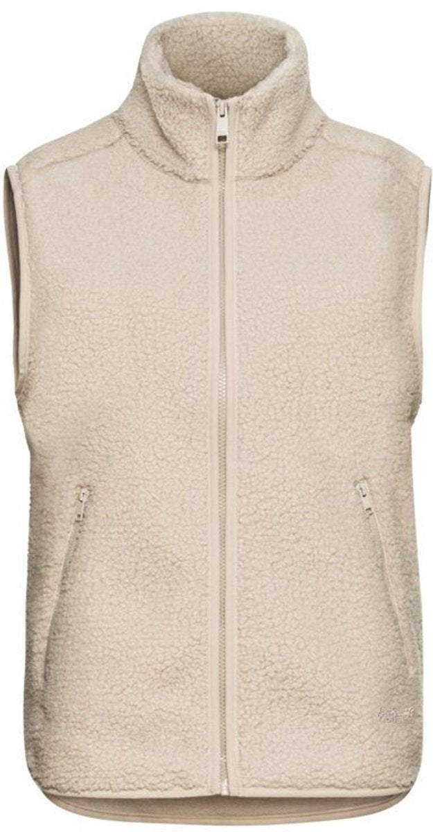 Jack wolfskin high curl vest w dames outdoorbodywarmer - oyster s