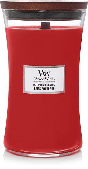 Woodwick hourglass large geurkaars - crimson berries - 130 branduren