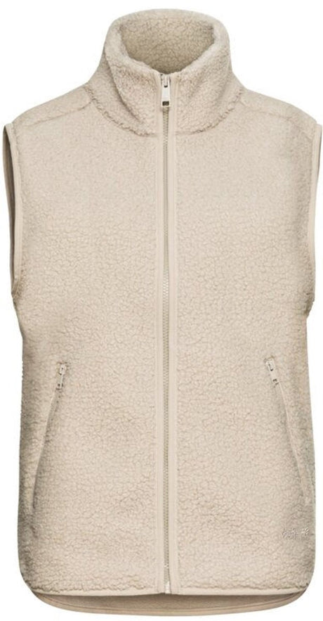 Jack wolfskin high curl vest w dames outdoorbodywarmer - oyster s
