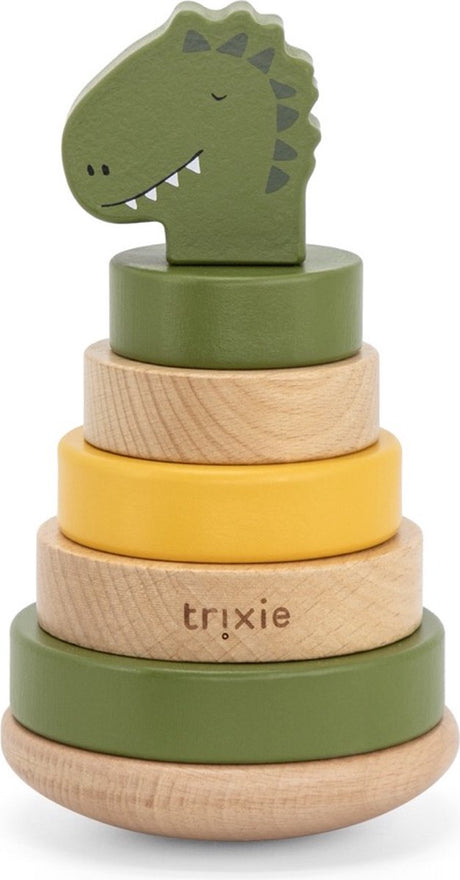 Trixie houten stapeltoren - mr. dino - houten stacking toy - educatief speelgoed - voor jongens meisjes - dinosaurus