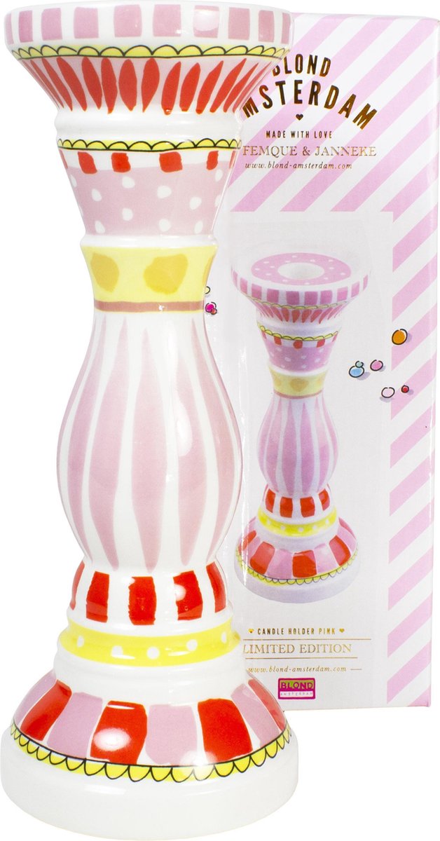 Blond amsterdam birthday: candle holder pink