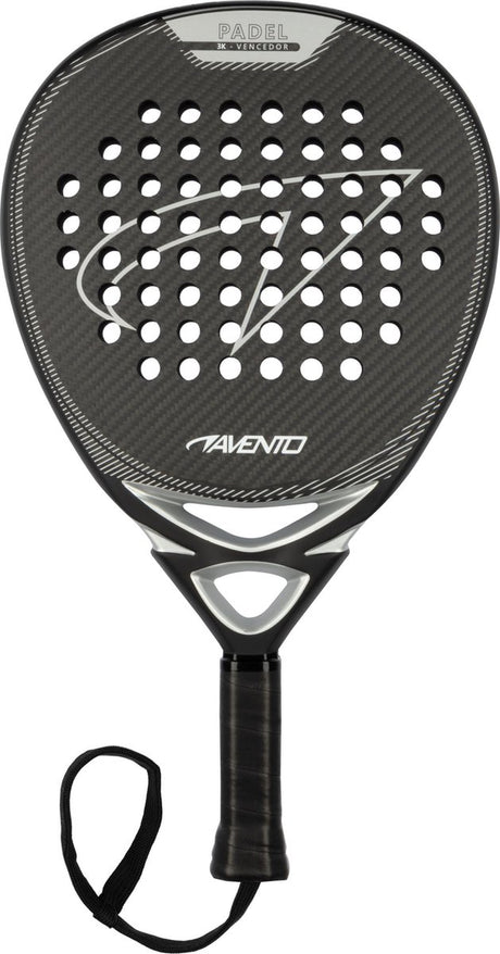 Avento padelracket - vencedor - 3k carbon - teardrop - zwart zilver